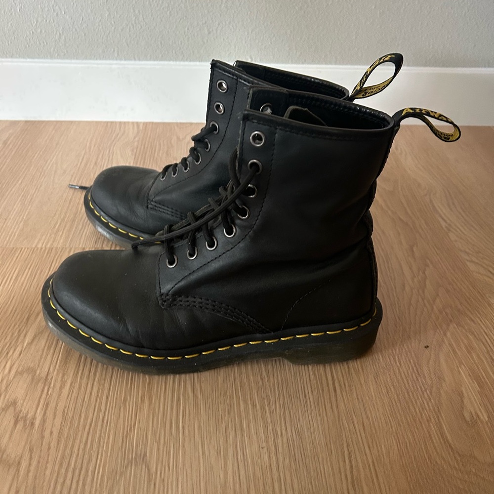 Dr. Martens Black Lace-Up Boots Well-Worn